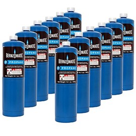 Tiptop Home 14.1 oz. Propane Cylinder - 12 Pack Bernzomatic Blue Steel Cylinders