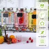 Lallisa 3 Pcs 2 Gallon Glass Drink Dispenser with Stand