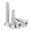 50 Pcs Self Drilling Countersunk Screws, 4.8 x 13mm Phillips