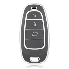 OFF WE GO Key Case Cover Car Key Case Key Cover for Hyundai Tucson Nexo Santa Fe TM Ioniq 5 Sonata DN8 Car Key Box Key Cover Protective Housing Grey Silver