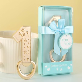 Cesdai 24 pcs My 1st Birthday Party Favor 1st Birthday Party Supplies Decoration for Boy 1 Bottle Opener First Anniversary Wedding Party Souvenir Return Gift Party Favor for Guest (Blue)