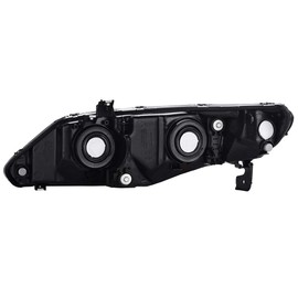 CarLights360: For 2006-2011 Honda Civic Headlight Assembly Passenger Side Black Housing DOT Certified For HO2503127