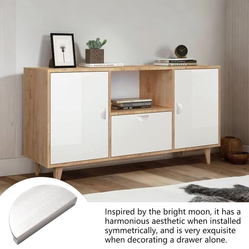 MOROBOR Half Moon Drawer Handles, 4PCS Brushed Nickel Semi Circle