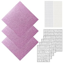 Graduation Cap Decorations - Glitter Paper, Letter Stickers, Self Adhesive Pearl and Diamond Strips for Grad Cap Topper, Purple