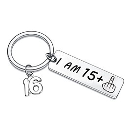 Waeceip 16th Birthday Keyring Happy Birthday Gifts for Girls Boys Idea as a Joke Celebration Funny Keyring Gifts for Son Daughter Best Friend(16th keyring)