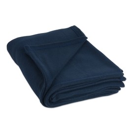 J & M Home Fashions Luxury Fleece Blanket, Full/Queen, 1-Piece, Dark Blue