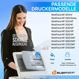 Bubprint Printer Cartridges Compatible to Replace Epson 16XL T1634 for Workforce WF-2010W WF-2510WF WF-2530WF WF-2540WF WF-2630WF WF-2650DWF WF-2660DWF WF-2750DWF WF-2760DWF Yellow