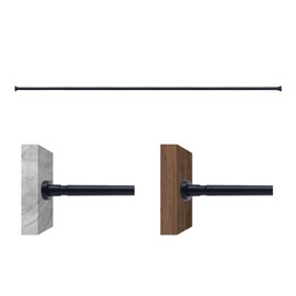 WL.Rocaille Spring Tension Rods 30 to 84 Inch Shower Curtain Rod No Drilling, Adjustable 30"-84" Tension Rods for Window, Bathroom, Closet Screwless Mini Curtain Cupboard Rod (30"-84", Black)