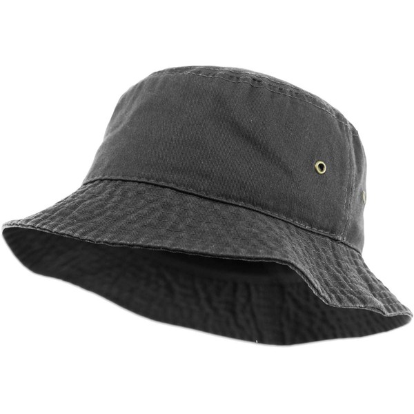 KBETHOS® 100% Cotton Washed Bucket Hat, Dark Gray, Large-X-Large