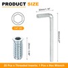 sourcing map 25 Pcs Threaded Insert for Wood, 1/4" -
