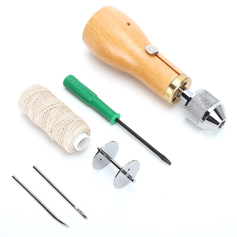 Stitching Awl Kit Non-Slip Handle DIY Leather Fabric Hand Craft