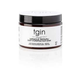 tgin Miracle RepaiRx Deep Hydrating Hair Mask for Curly, Coily and Wavy Hair, with Biotin and Black Castor Oil, Deep Moisture and Repair for Damaged, Color-Treated Hair, 12 oz