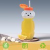 LONTOM 2 Pack Honey Bear Straw Cups, Squeezable Bear Bottle,