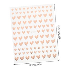 FELTECHELECTR 5pcs Heart Nail Art Stickers Use Decals for Women Skin-Friendly Nail Decorations for Parties Birthdays and Daily Life Gift Bag Decor Rose Gold