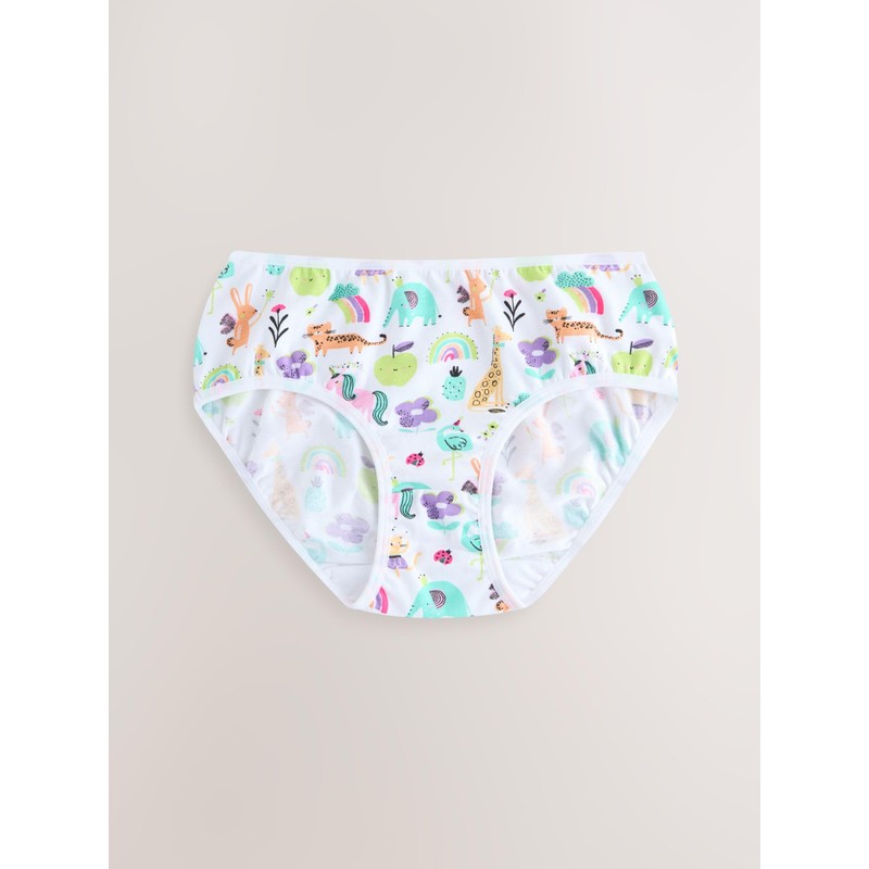 NEXT Floral Briefs - Pack of 7, Pink/Blue, 2 -