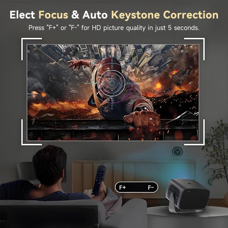 Smart Mini Projector with WiFi 6 and Bluetooth, Android 13