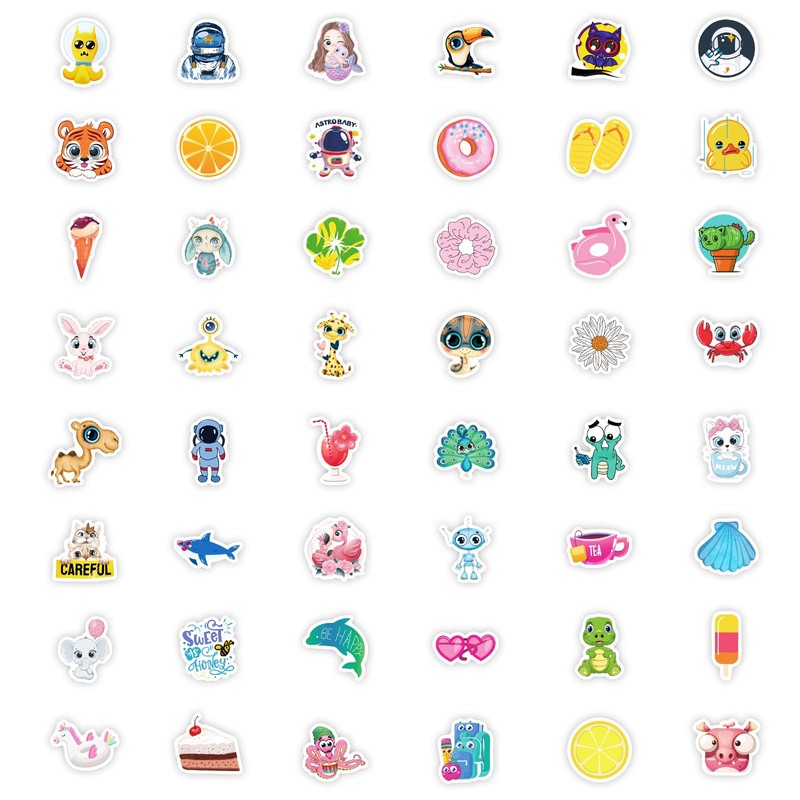 100 Pcs Animal Stickers, Cute Cartoon Stickers for Water Bottles