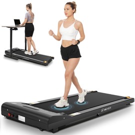ANCHEER Under Desk Treadmill, 300lb Capacity, 2.5HP Portable 2 in 1 Walking Pad Treadmill with Remote, Compact Treadmills for Home Office Gym Desk Walking Running Machine with LED Display