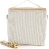 SoYoung Large Linen Insulated Lunch Poche, Pinstripe Heather Grey
