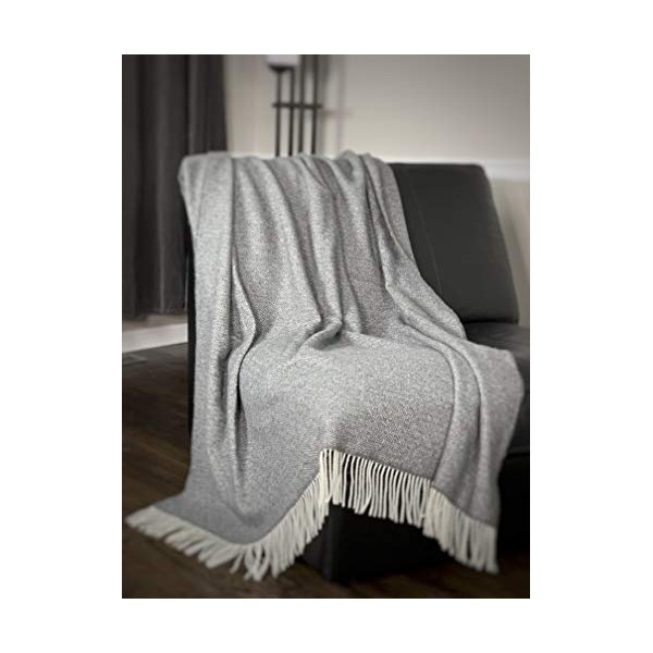 Eikei Wool Throw Blanket Geo Diamond Pattern Oversized Couch Throw