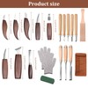 20Pcs Wood Carving Kits, Wood Carving Knife Set with PU