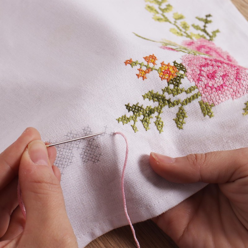 Trimits Printed Cross Stitch Kit - Tablecloth - Includes, Printed
