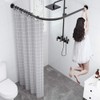 L-Shaped Corner Shower Curtain Rod, 「Black 24"-53" x 24"-53"」 Adjustable,