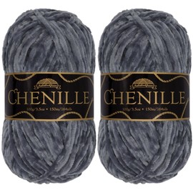 JubileeYarn - Ovillo de lana de chenilla, 100 g/madeja, 2 madejas
