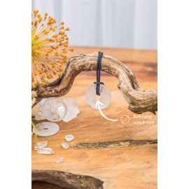 Lebensquelle Plus Rock Crystal Doughnut Diameter 30 mm + Cotton Cord | Gemstone Pendant | Genuine Healing Stone Necklace Including High-Quality Band, Semi Precious Stone, Quartz