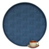HofferRuffer Large Round Serving Tray 24'', Elegant Faux Leather Circle