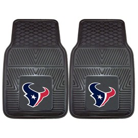 FANMATS 8993 Houston Texans 2-Piece Heavy Duty Vinyl Car Mat Set, Front Row Floor Mats, All Weather Protection, Universal Fit, Deep Resevoir Design