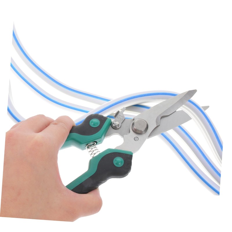 TEHAUX 1Pc Durable Pruning Scissors with Safety Lock Light Green