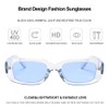 Dollger Rectangle Sunglasses for Women Men Trendy Retro Blue Sunglasses