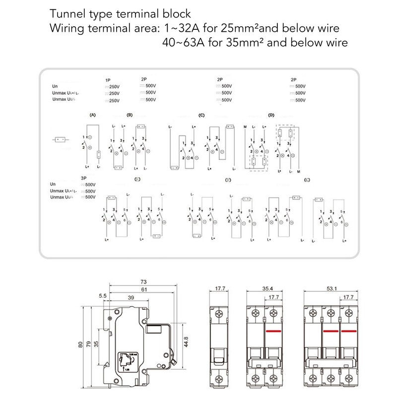 DC Miniature Circuit Breaker 4P Solar PV System 16A DIN