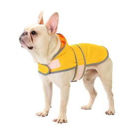Dog Raincoat Hooded,Waterproof Rain Coat for Dogs with Adjustable Belly Strap,Reflective Strips, Lightweight Slicker Poncho Rain Jacket for Small Medium Large Dogs (Yellow, Medium)