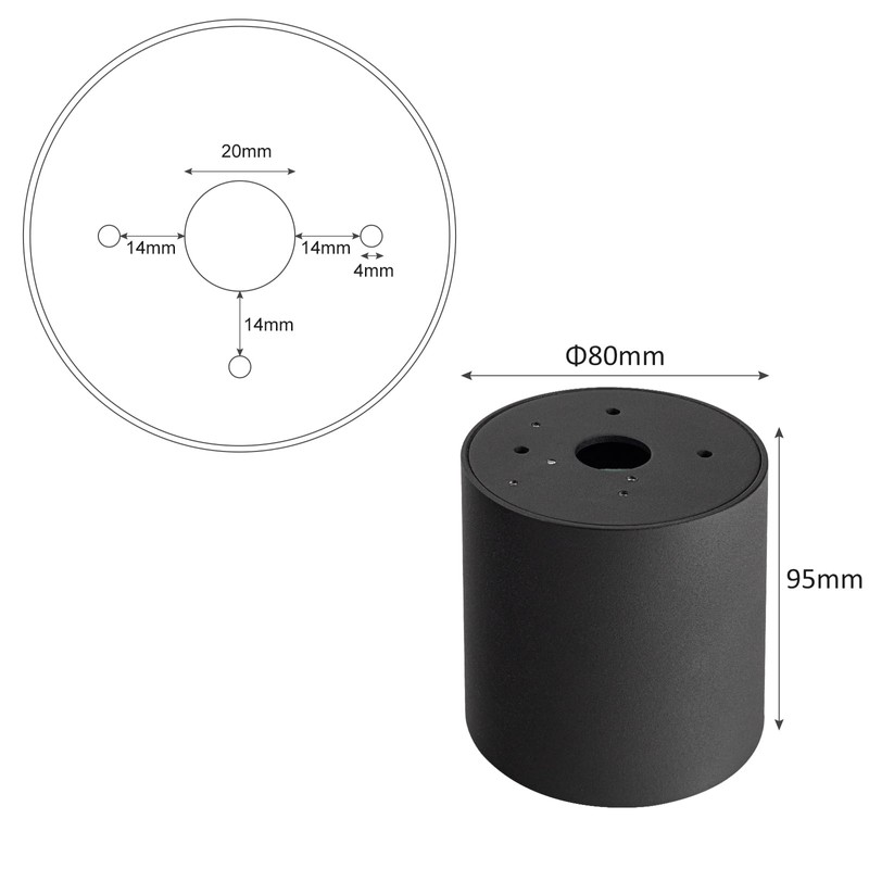 Gleonlux Ceiling Spotlight, Surface-Mounted Spotlight, IP44 Black, GU10 Surface-Mounted Spotlights,