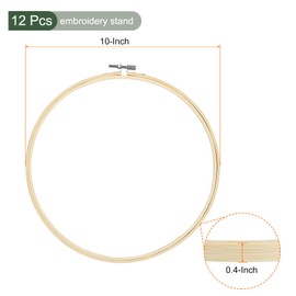 YOKIVE 12 Pcs Embroidery Hoops Frame, Round Cross Stitch Hoop Ring Circle Fast Great for DIY Embroidery Art Craft Sewing and Hanging, 10 Inch