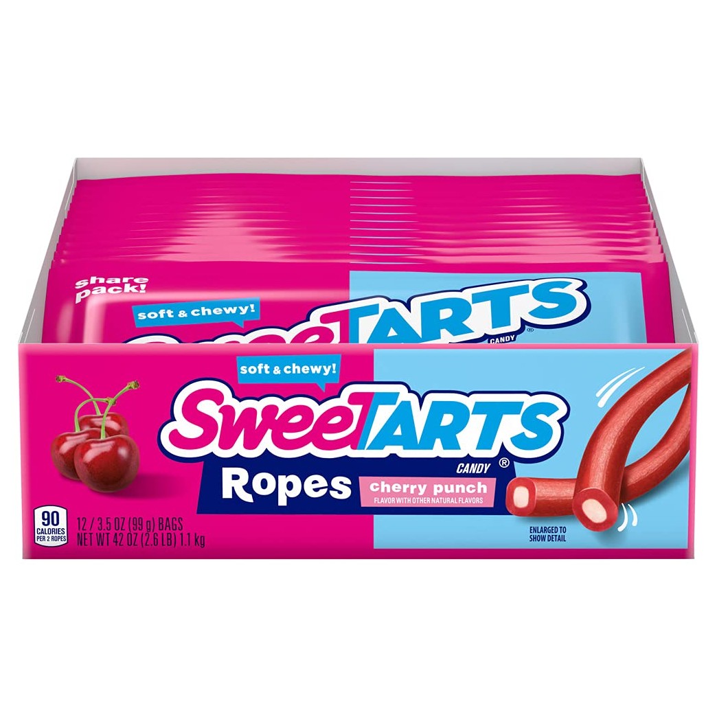 SweeTARTS Soft & Chewy Ropes, 3.5 Ounce Packages (Pack of 12)