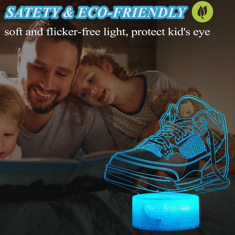 POSSHE 3D Illusion Night Light Lamp, 16 Colors Changing, Remote