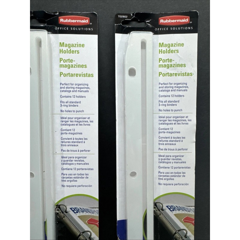 Rubbermaid 2 Rubbermaid 3 Hole Plastic Magazine Holders 3 Ring