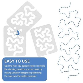 Free Motion Quilting Template Simple Meander and Great Secondary Quilting Design for Sewing Machine