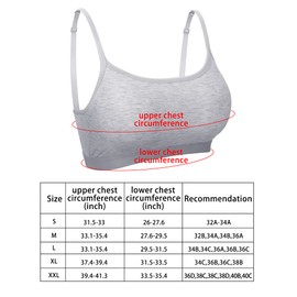 3 Mini Sujetadores de Camisola con Relleno sin Mangas sin Costuras con Tirantes (Negro, Blanco, Gris, 2XL)