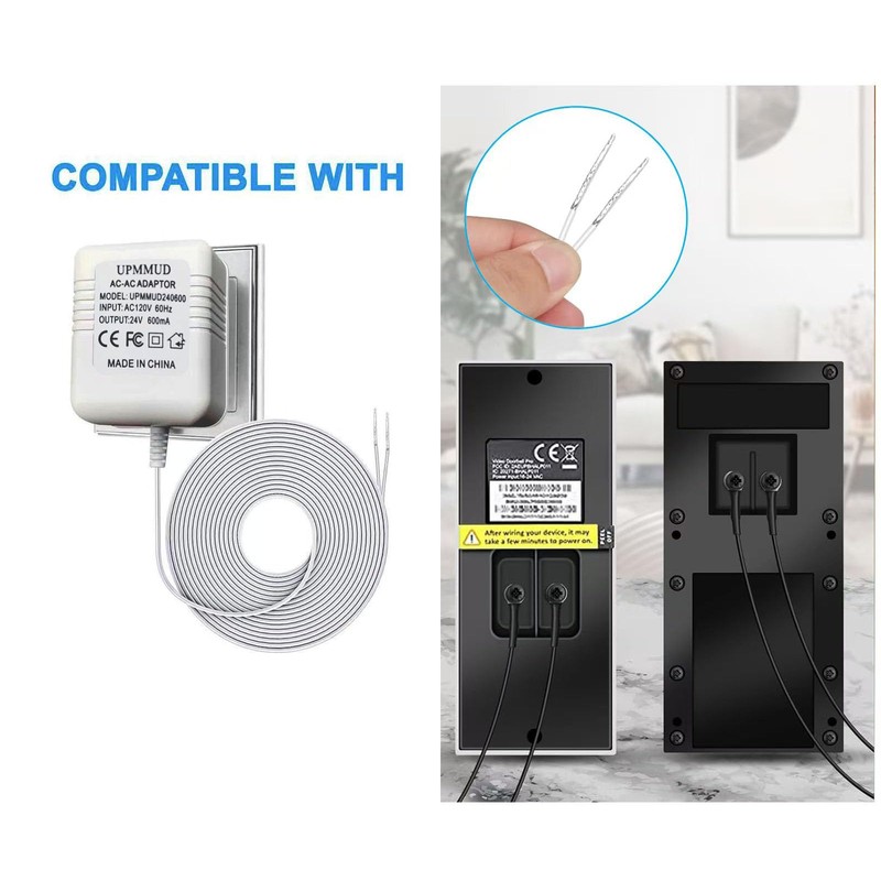 UPMMUD AC-AC 24V Doorbell Power Supply Transformer for Ring, Nest,