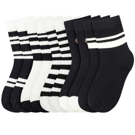 Zuimei 5 Pairs Women's Retro Calf Socks UK 4-7 Multipack Breathable Wicking Funky Ladies Crew Socks for Walking, Hiking, Outdoor Sports, Leisure and Parties