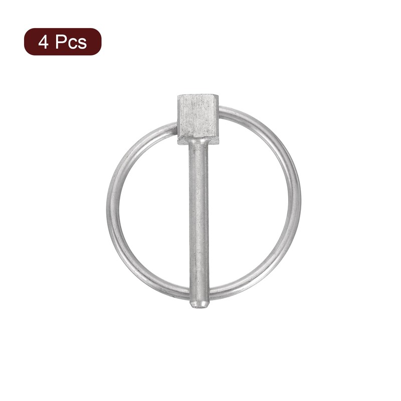 uxcell 4Pcs 1/8" x 1" Linch Pin with Ring, Stainless