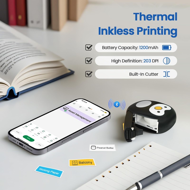 NULLTONEX Mini Label Maker Bluetooth Machine: Wireless Small Label Makers