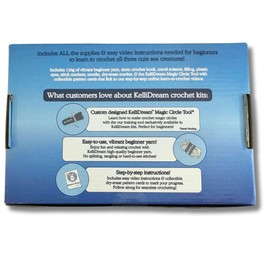 KelliDream Crochet Kit for Beginners w Magic Circle Tool; Learn to Crochet w Step-by-Step Video Tutorials; All Supplies Needed to Make Cute Crochet Animals (Penguin Octopus Whale)