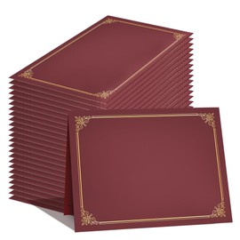 GNL Certificate Holders - 25 Packs Burgundy Diploma Holders, Certificate Covers with Gold Foil Border, for Letter Size 8.5 x 11 Certificate Paper, Award, Graduation, Documents