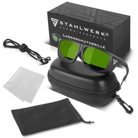 STAHLWERK Laser Safety Glasses, Laser Glasses, Safety Glasses, Eye Protection According to DIN EN 207 for Working with Lasers in a Wavelength Range of 800-1,320 nm