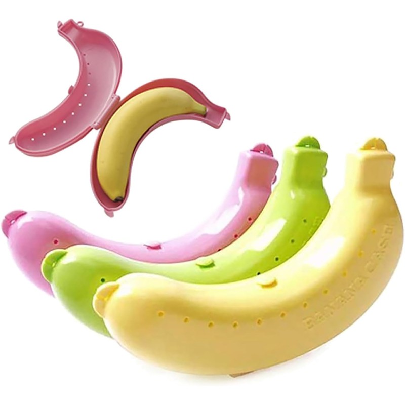 Jinshining Yellow Banana Protective Case Banana Protector Box Holder Banana
